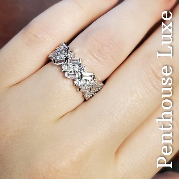 FINAL RESTOCK!! Slanted Baguette & Brilliant Diamond Band - Picture 2 of 3